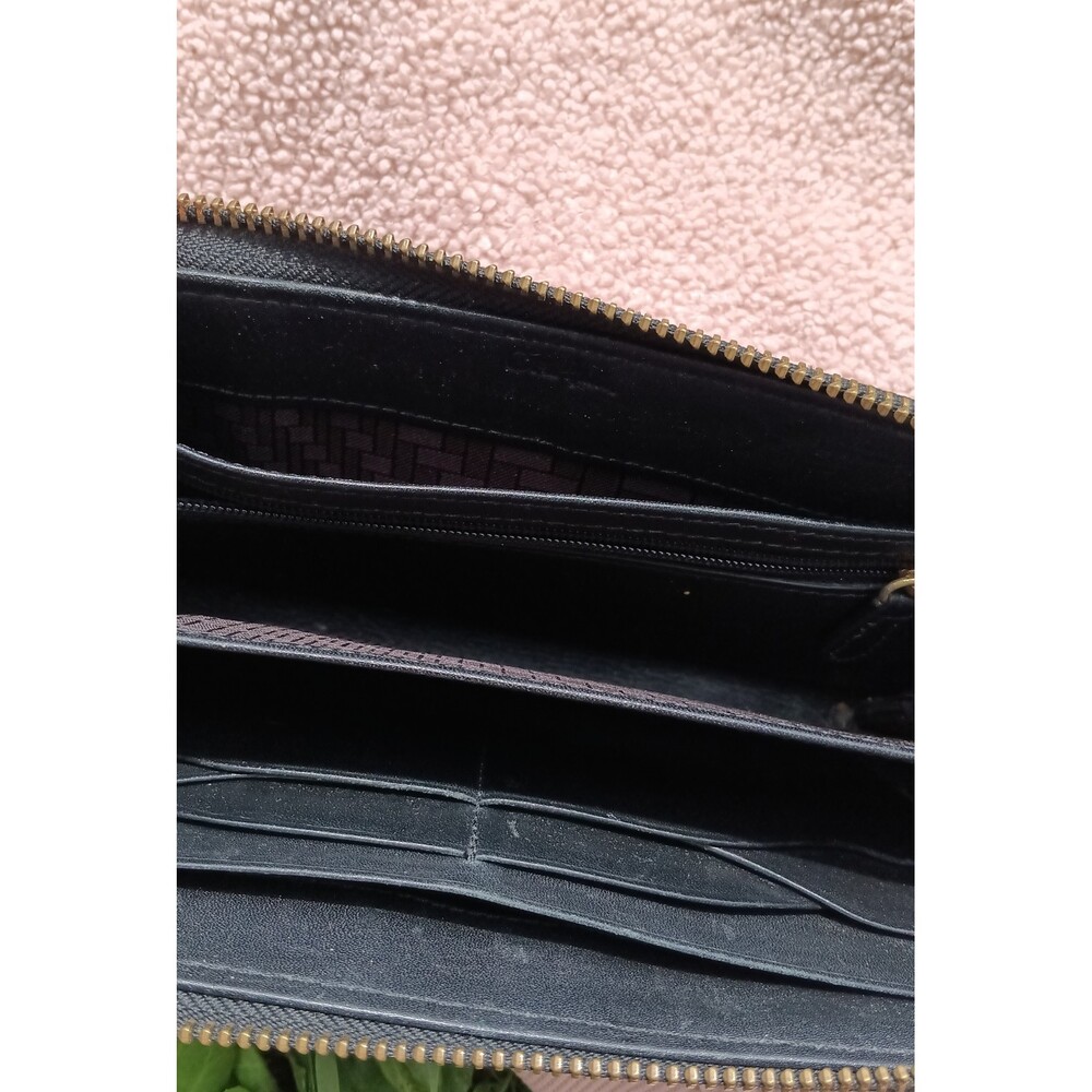 Cole Haan Black Long Zip‑Around Women’s Wallet Leather Credit Card Organizer - Picture 3 of 3